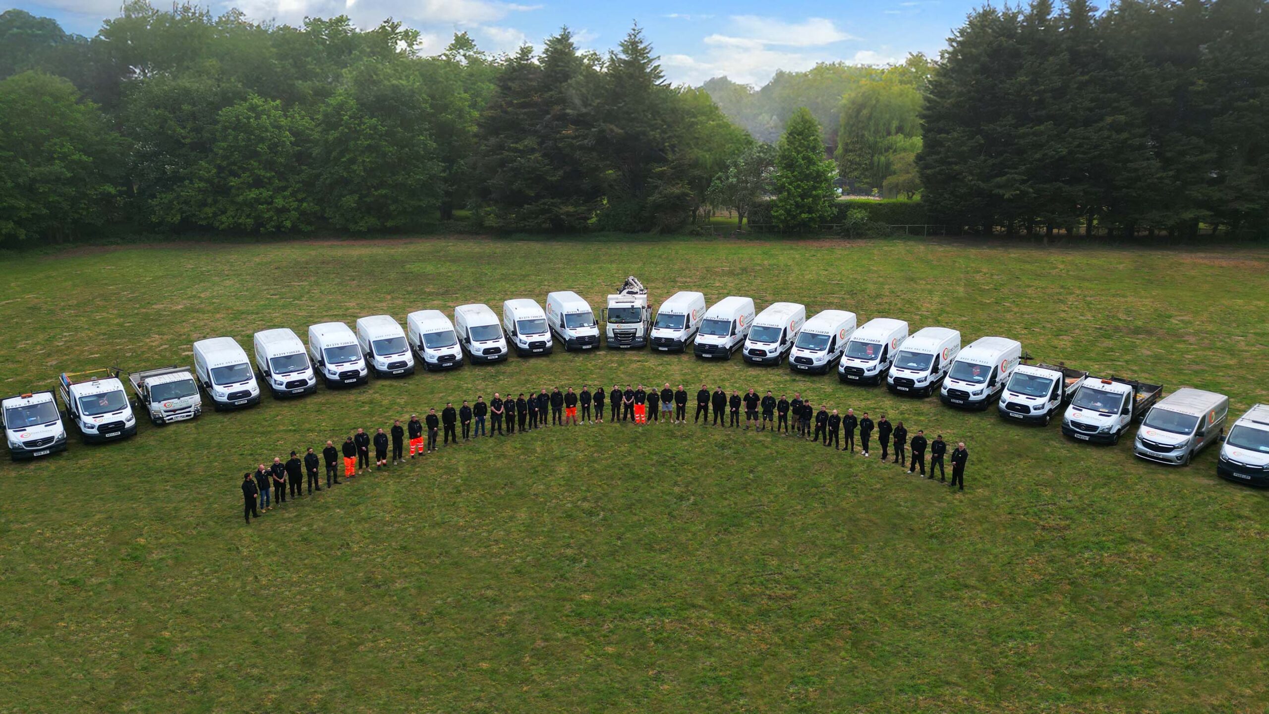 First Choice Drainage Solutions First Choice Drainage Solutions First Choice Drainage Solutions About Page drone team and vans scaled
